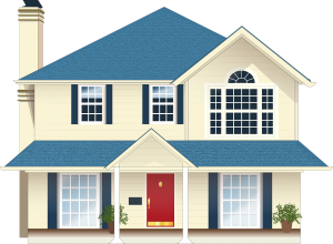 Light yellow house with blue trim and red door -  Refinancing Mortgage with Conventional Loans